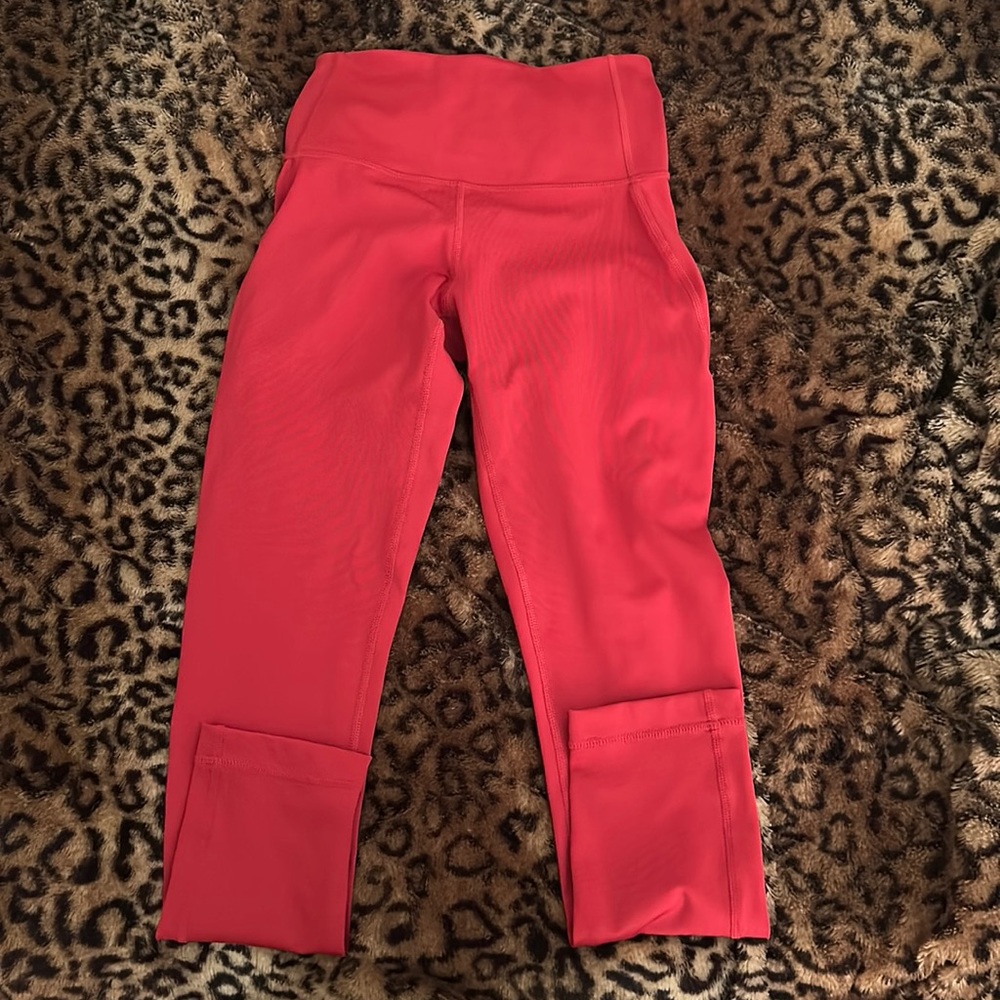 Red Capri Workout Leggings